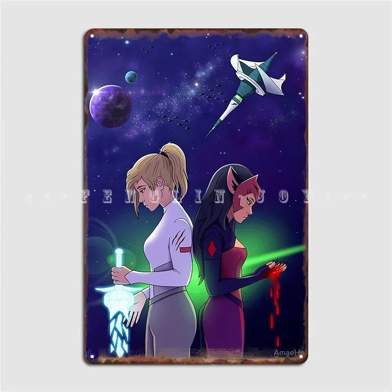 She-Ra And The Princesses Of Power: Divided Metal Sign Wall Mural Cave Pub Retro Wall Decor Tin Sign Poster