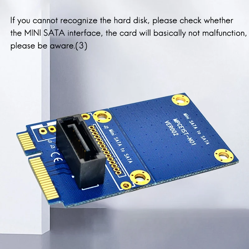 Tarjeta adaptadora MSATA a SATA Mini SATA a 7 pines SATA Mini PCIe expansión SATA tarjeta adaptadora Vertical compatible con altura completa