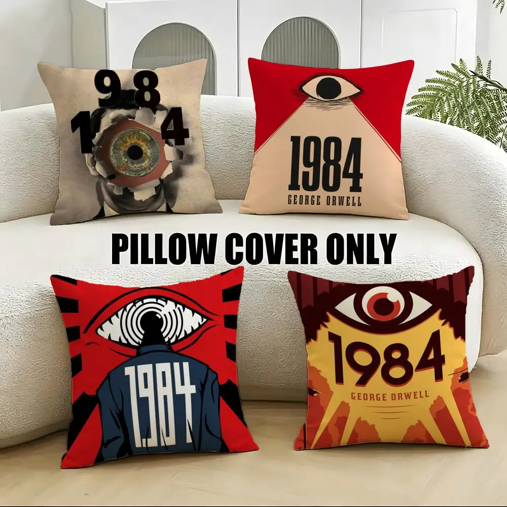 IP-Nineteen Eighty-FourS Cushion Cover 4Pcs Soft Plush Throw Pillow Covers 40x40 45x45 for Sofa Bedroom