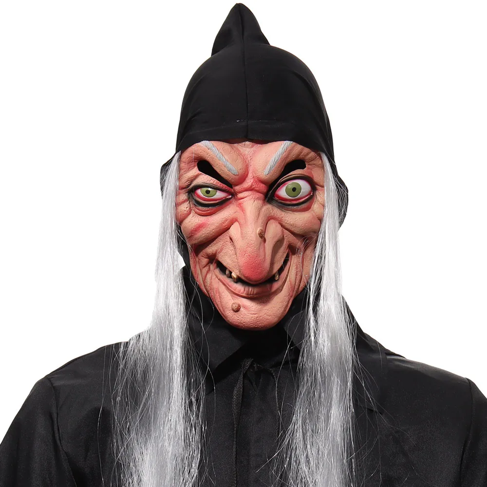 

Halloween Horror Witch Mask Cosplay Ghost Face Joker Sorceress Old Nana Grandma Latex Helmet Haunted House Party Props