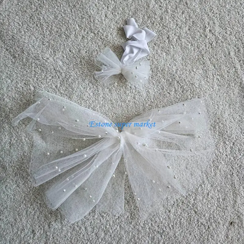 090B Newborn Photography Props Headband Photo Posing Bowtie Costume Baby Photo Decors