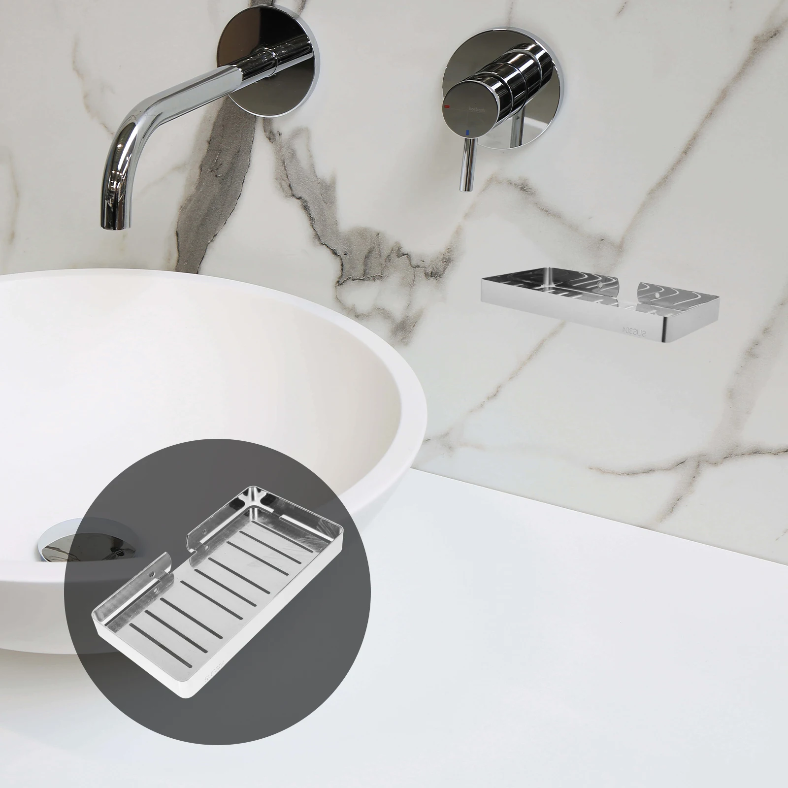 

Stainless Steel Holder Wall Mounted Bar Dish Drainage Bathroom Shower Easy Installation Soap Tray For Kitchen Bathtub Soap