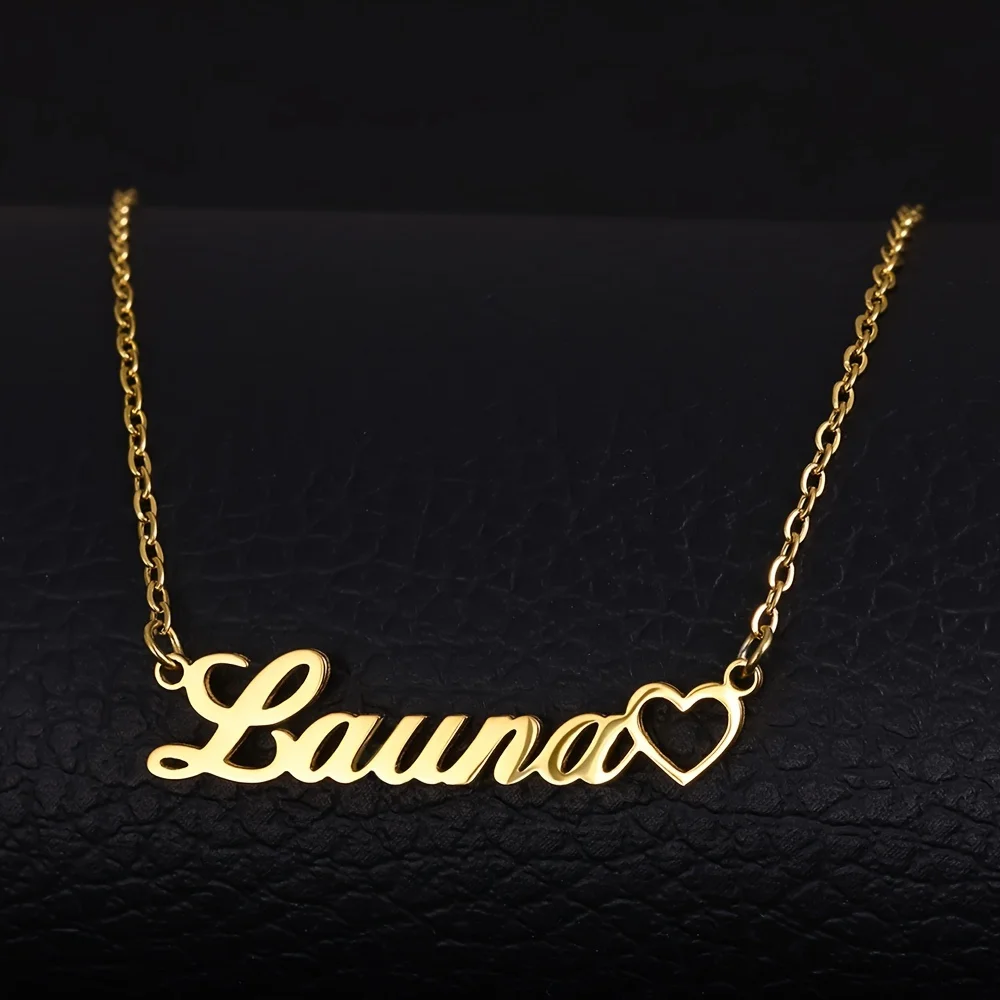 Custom Heartbeat Love Heart Date Necklace, Number and Letter Pendant Necklace for Women, Stainless Steel Jewelry, Fashionable