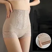 High Waist Powerful Tummy Control Women Panties Seamless Shapewear Briefs Lace Slimming Shorts Flat Belly Shaping Lace Panties