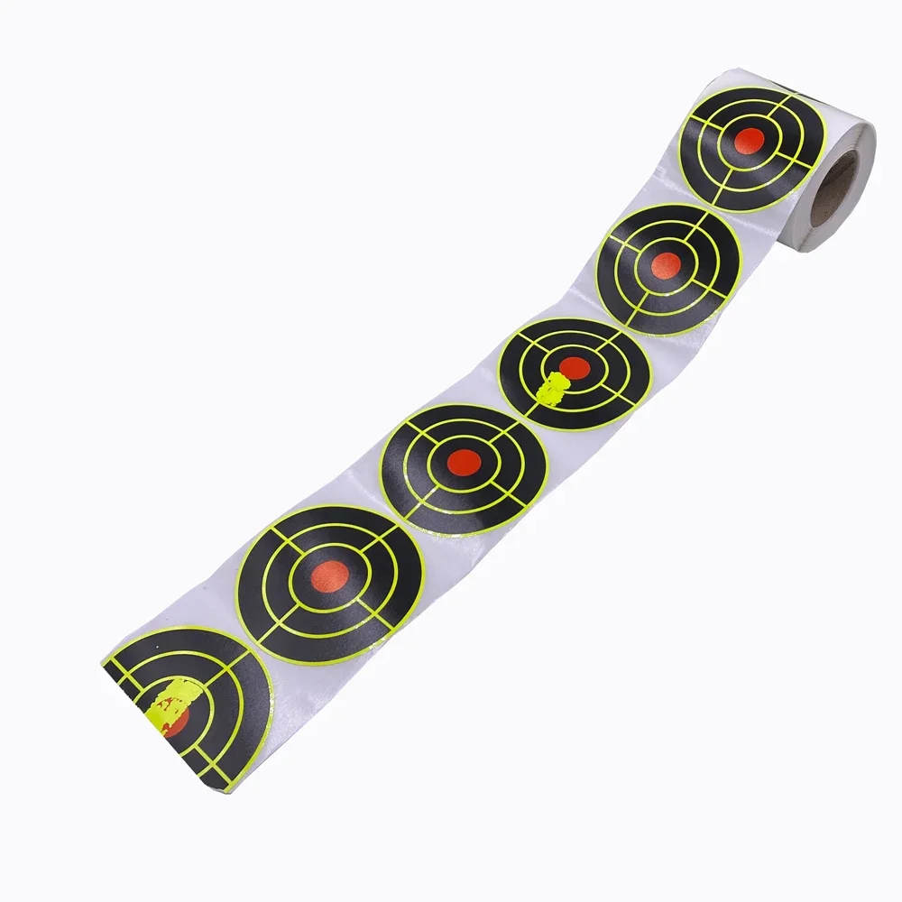 100/200Pcs Per Roll 7.50cm Self-Adhesive Splatter Splash Amp Reactive(Colors Impact) Shooting Sticker Targets(Bulls-eyes)