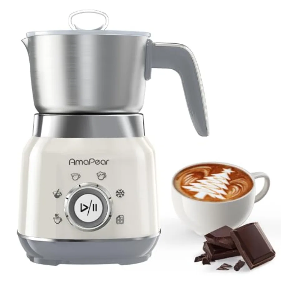 Espumador y Calentador de Leche 6 en 1, Espumador Eléctrico para Café de 16.9 oz/500 ml, Calentador de Leche para Latte, Macchiato, Cappuccino, Chocolate Caliente