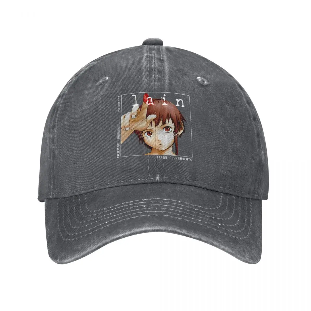 Anime Serial Experiments Lain Men Women Baseball Caps Sci Fi Manga Distressed Denim Hats Cap Outdoor Summer Gift Snapback Cap