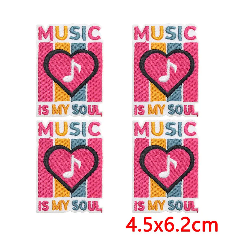 10Pcs Music Lover Patch, Iron on Patches for Clothing, Headphone Radio Note Embroidered Appliques