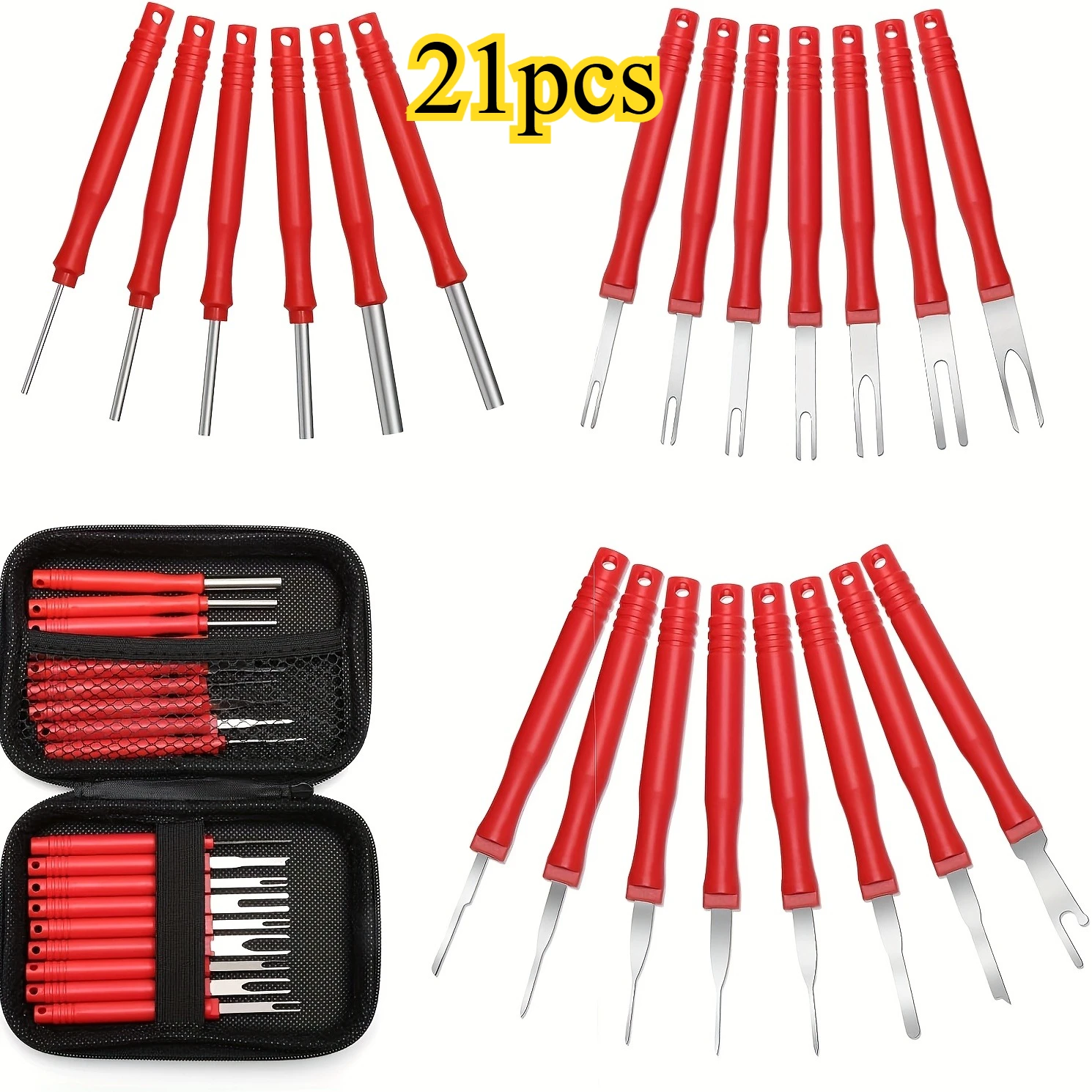 

21 шт., набор инструментов для снятия автомобильных клемм, кабельная вилка, съемник электрического провода, обжимной разъем, экстрактор контактов