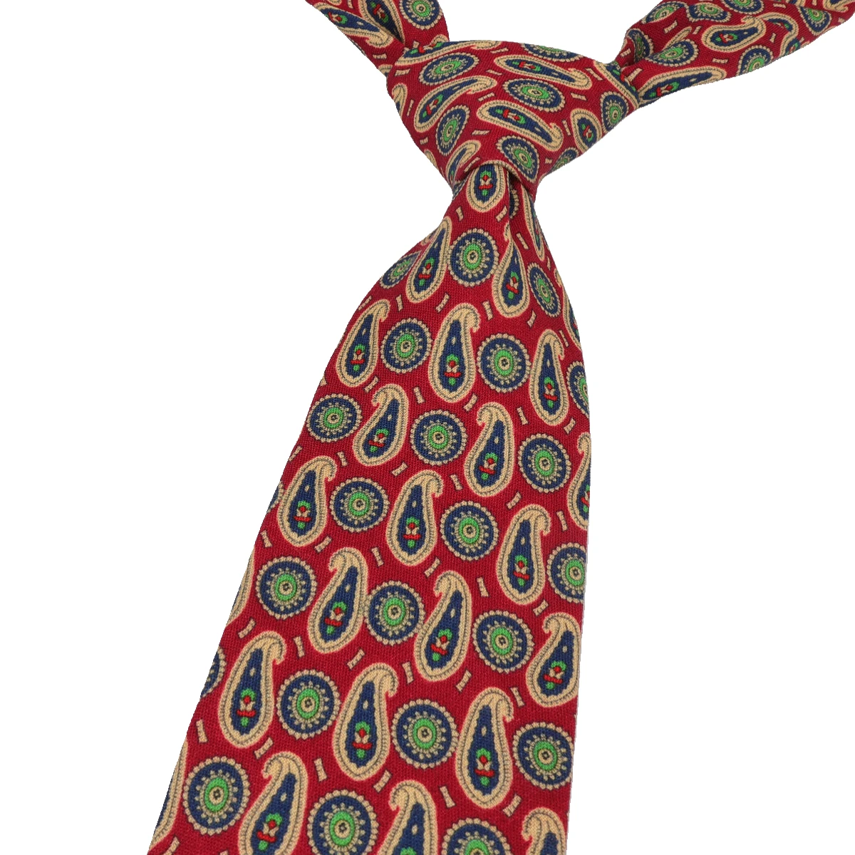 Korean Men\' Elegant Wool Print Ties For Men Gifts Top Clothes Accessories Wedding Fashion Paisley Designer Collar Large Neck Tie