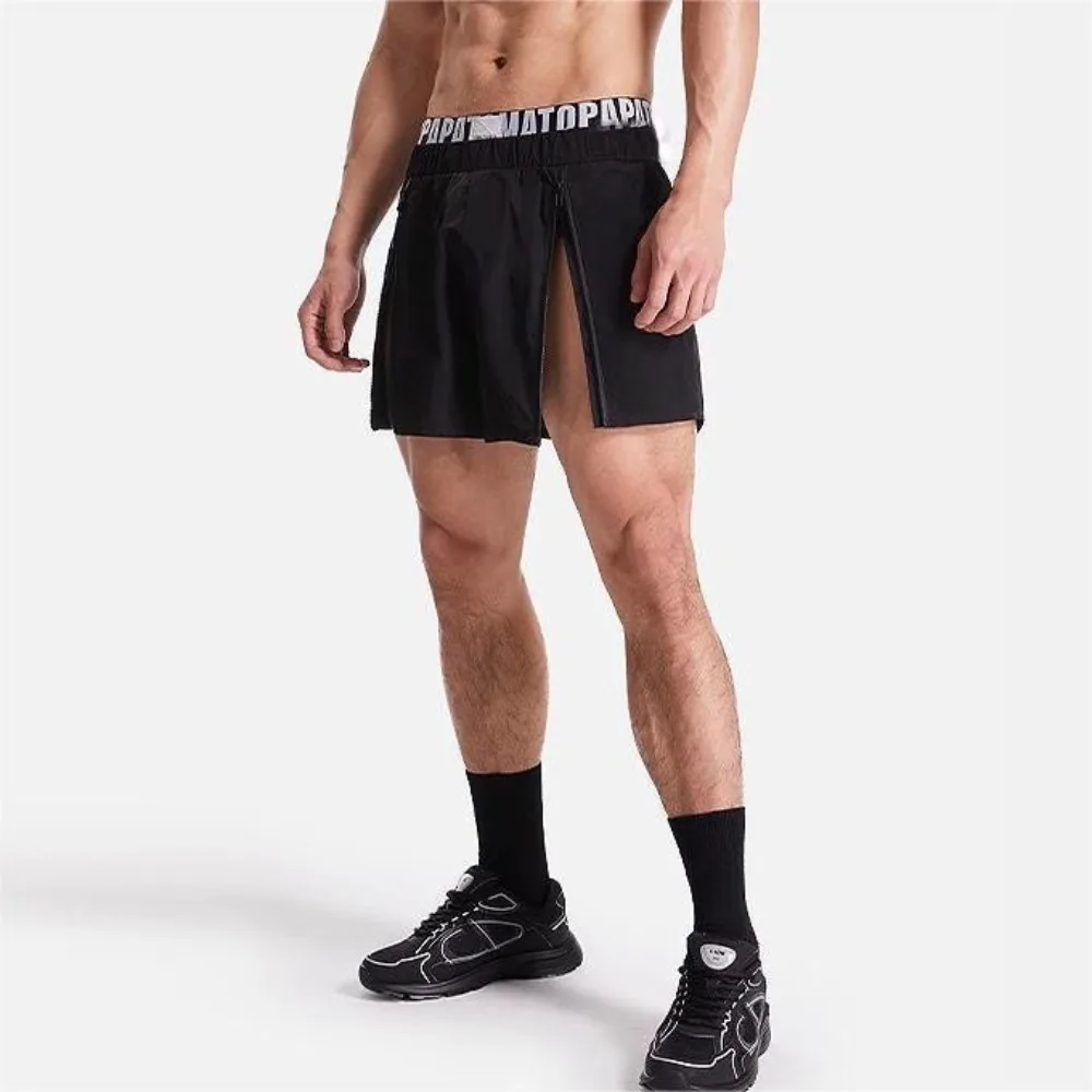 Short de pêche imperméable pour homme, pantalon de plage, entrejambe ouvert, taille élastique, fermeture éclair, sports de plein air, fitness, mode