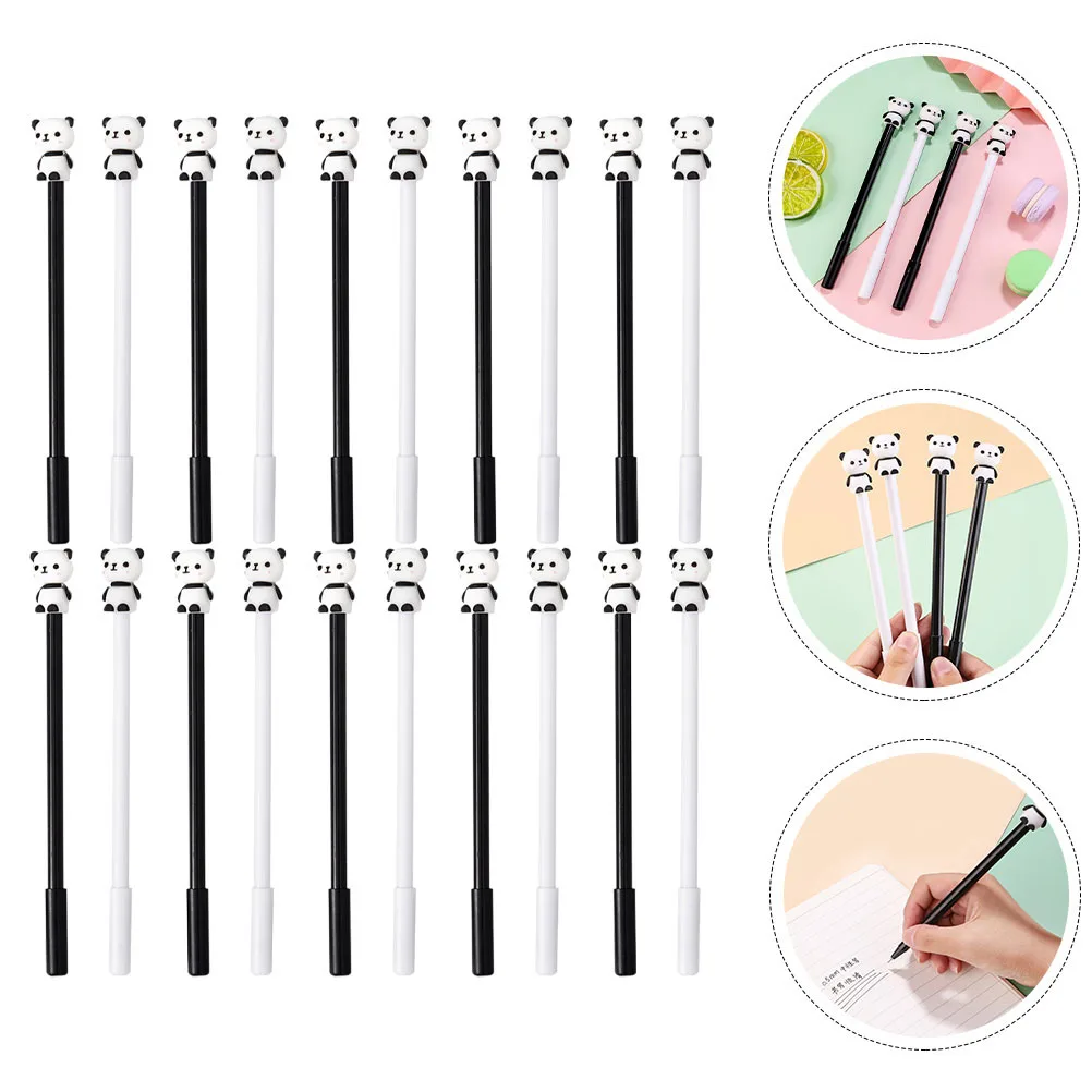 

20Pcs Panda Theme Pens Black Fine Point 0.5mm Quick Dry Ink Cartoon Animal Pens for Note Taking Office School Pen Sets