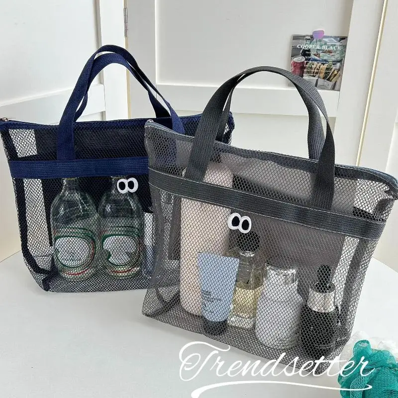

New Large Portable Storage Bag For Seaside Vacation Mesh Handbag For Swimming And Fitness Portable Storage Bag For Toiletries