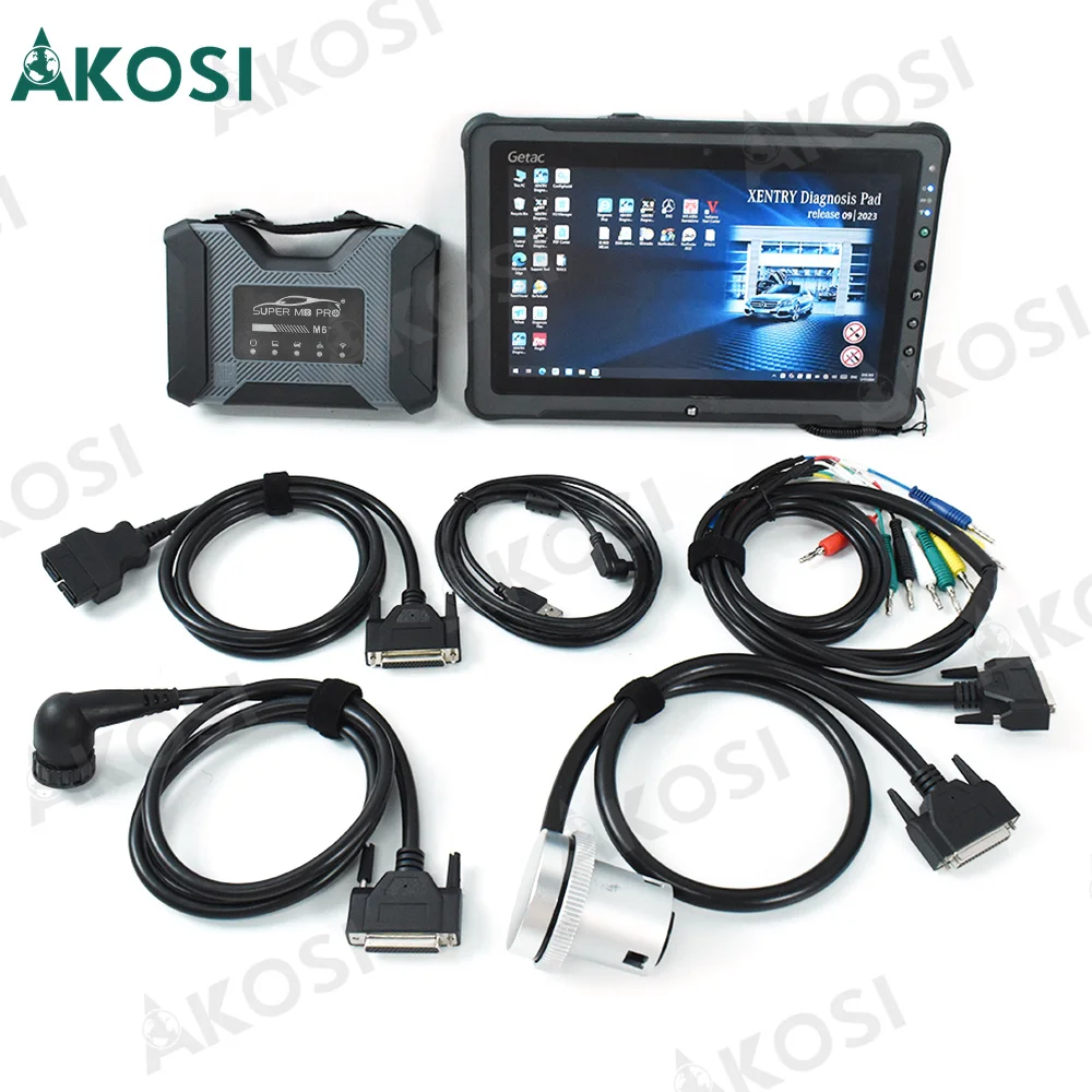 Super MB Pro M6+ Diagnosis Tool Full Package for Benz Diagnostic Tool Support for BMW Aicoder and ESYS+Getac F110 Tablet