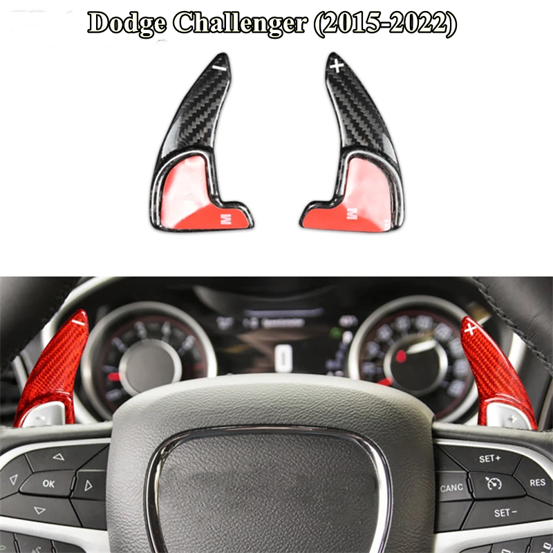 

Genuine Carbon Steering Wheel Shift Paddle Extended Shifter Trim For Dodge Challenger 2015 2016 2017 2018 2019 2020 2021 2022