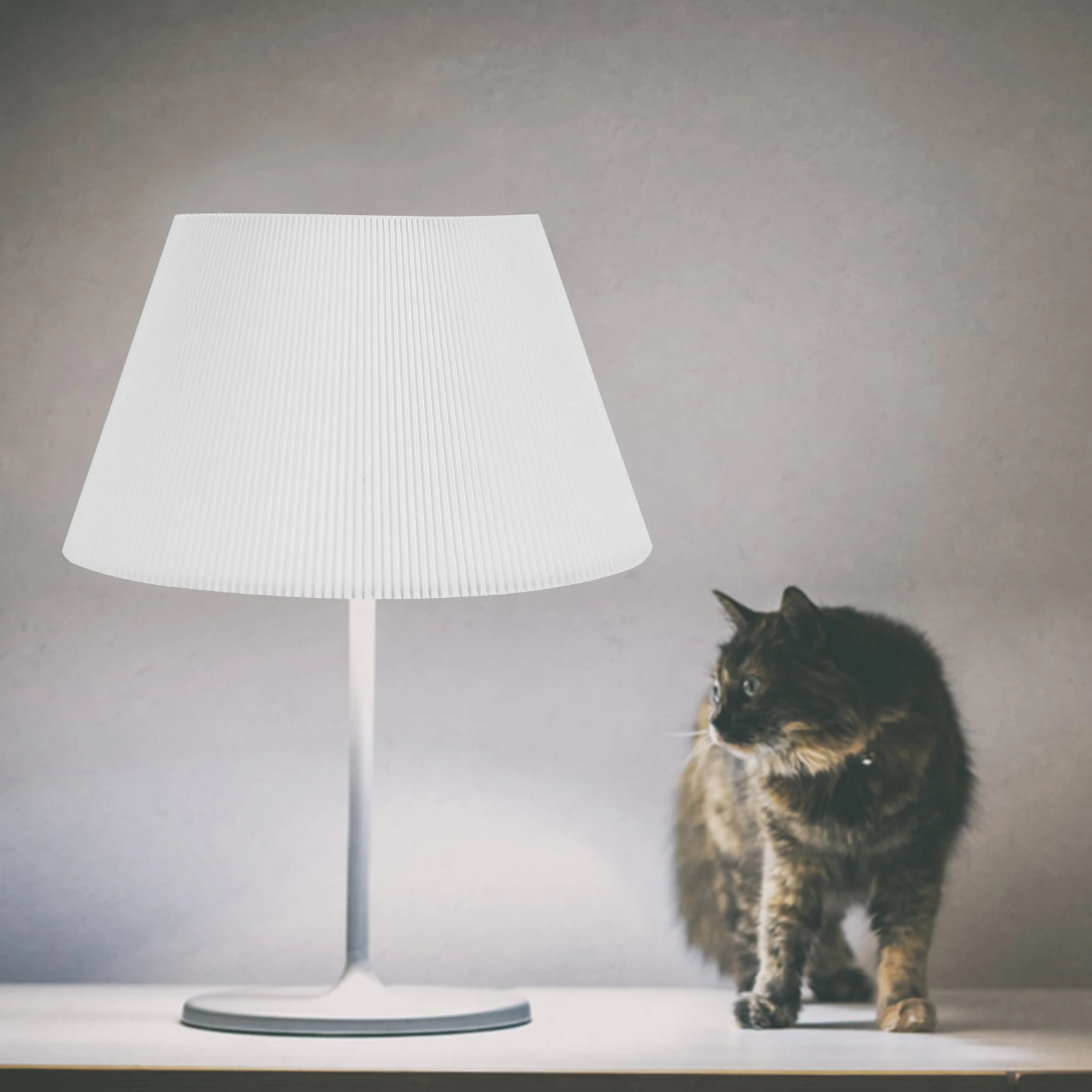 

Fabric Pleated Lampshade Housing Light Cover Metal Pendant Hanging Shades for Table Modern Decorative Soft Eyes