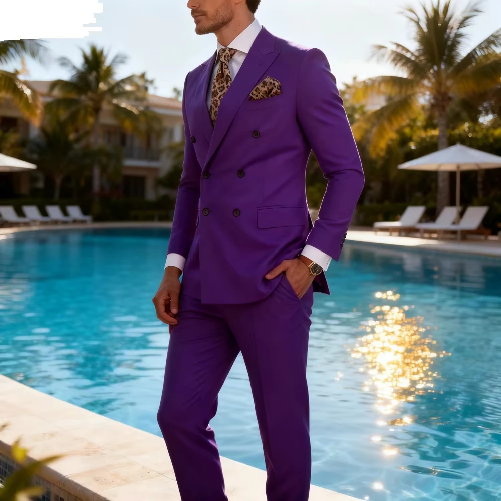 

Мужской свадебный смокинг, формальный блестящий розовый костюм из 2-х частей с черными пуговицами, для повседневной носки