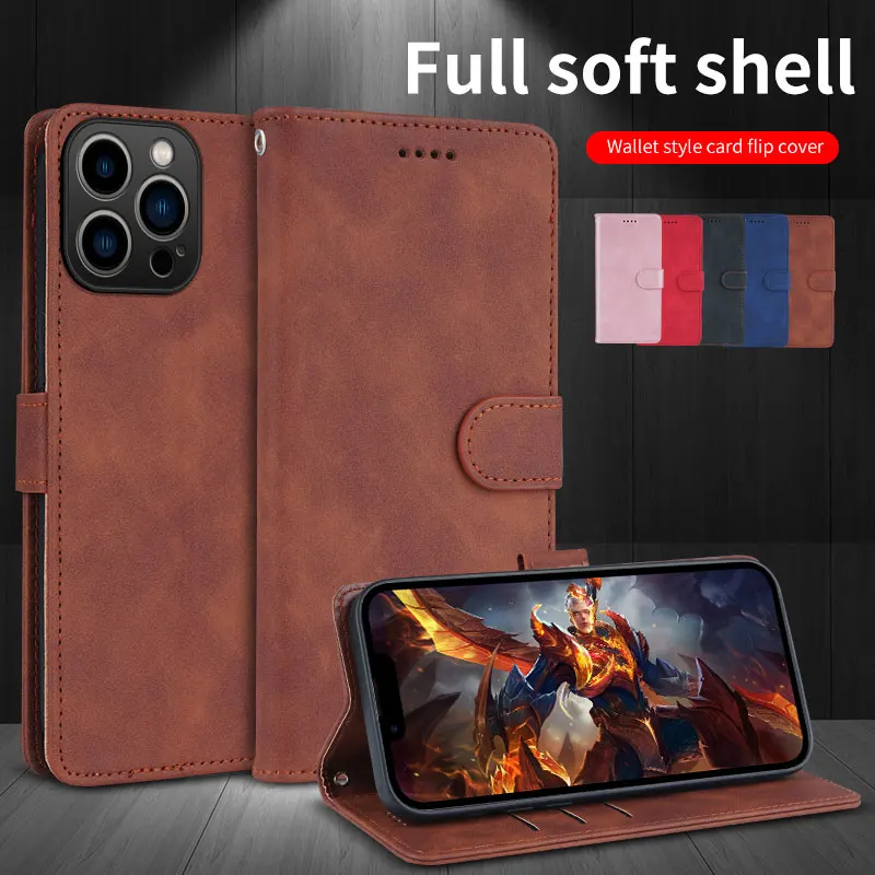 

Luxury Flip leather Vintage Wallet Case for iPhone 11 12 13 14 15 16 Pro Max Plus mini X XS XR Strong Protection Cover