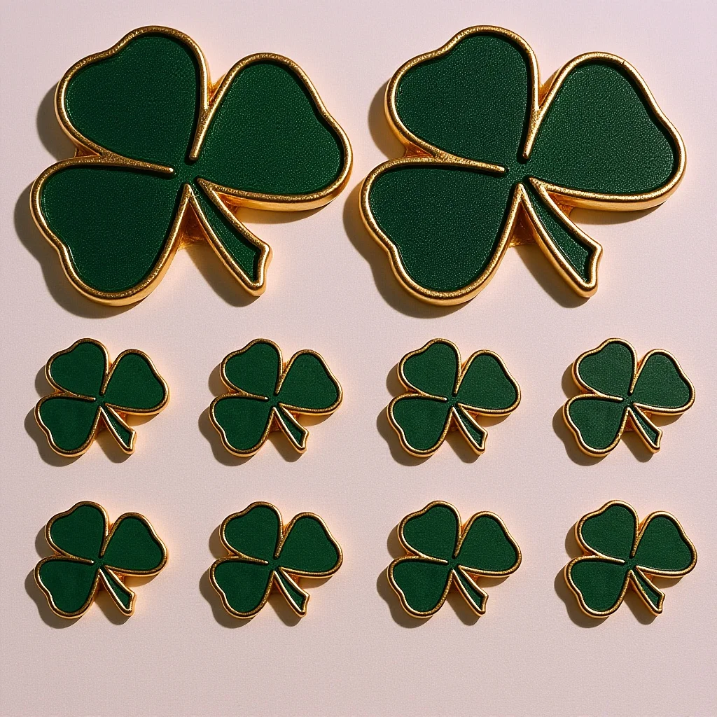 

10Pcs St Patrick's Day Shamrock Brooch Green Alloy Badge Pin for Clothing Shoes Hats Irish Festival Party Decorations Shamrock