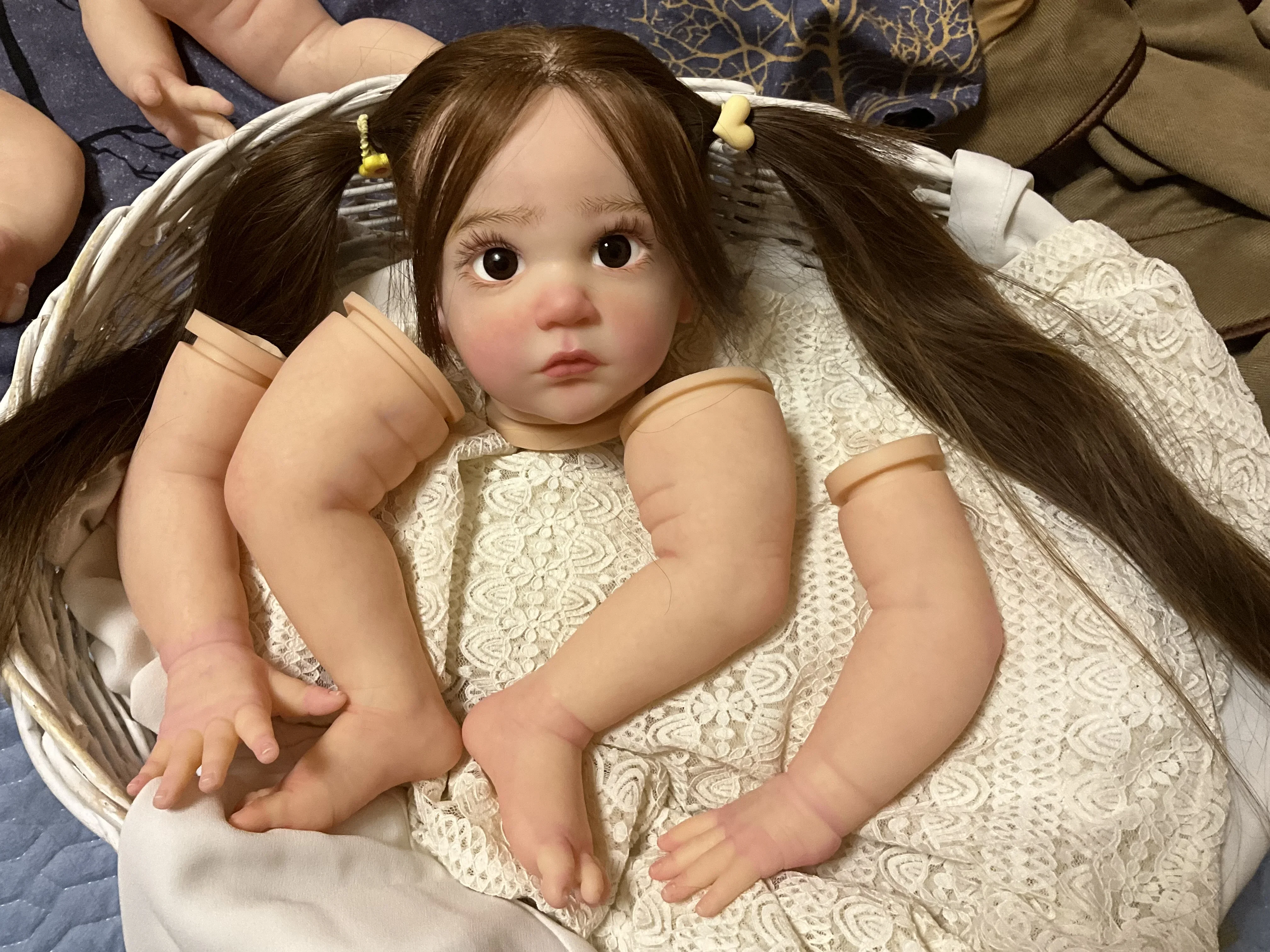 DLS 24 بوصة تولد من جديد ماتييا مع مجموعة أدوات رسم فتاة الشعر الجذور اليدوية لتقوم بها بنفسك جزء صور حقيقية