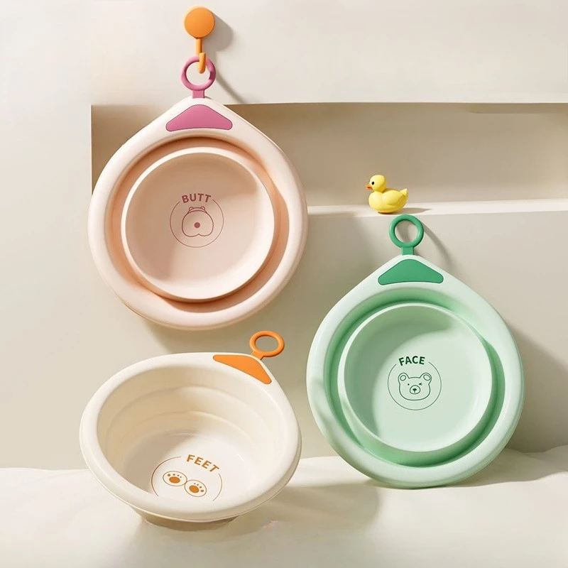 

Portable Foldable Baby Wash Face Shower Basin Plastic Traveling Folding Wash Basin Safe Durable Foldable Wash Basin Bathroom