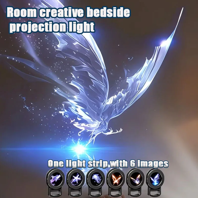 1 Piece USB Butterfly Shadow Projector Romantic Atmosphere Night Light Couple Gift Creative Bedroom Desk Decor Lamp