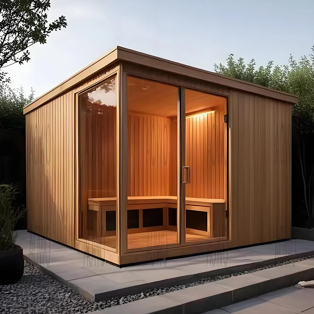 

A Traditional Infrared Outdoor and Indoor Sauna Room for Two People Mini Sauna Room Made in China