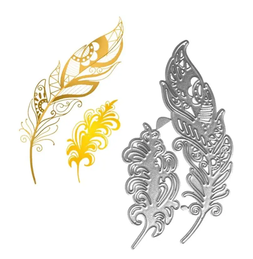 

Feather metal cutting dies mold Scrapbooking paper craft knife mould blade punch template Embossing stencil 1PCS