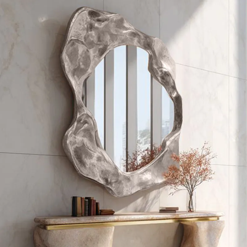 Irregular Modern Mirror Asymmetrical Funky Hanging Makeup Aesthetic Vanity Art Mirror Decoration Luxury Espelhos Home Products
