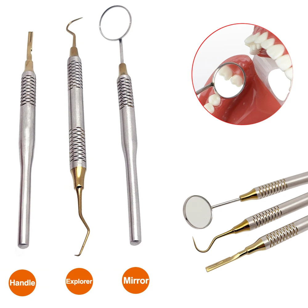 

Dental Exam Mirror & Probe Combo - Calibrated Stainless Steel Dental Instruments with Non-Slip Handle