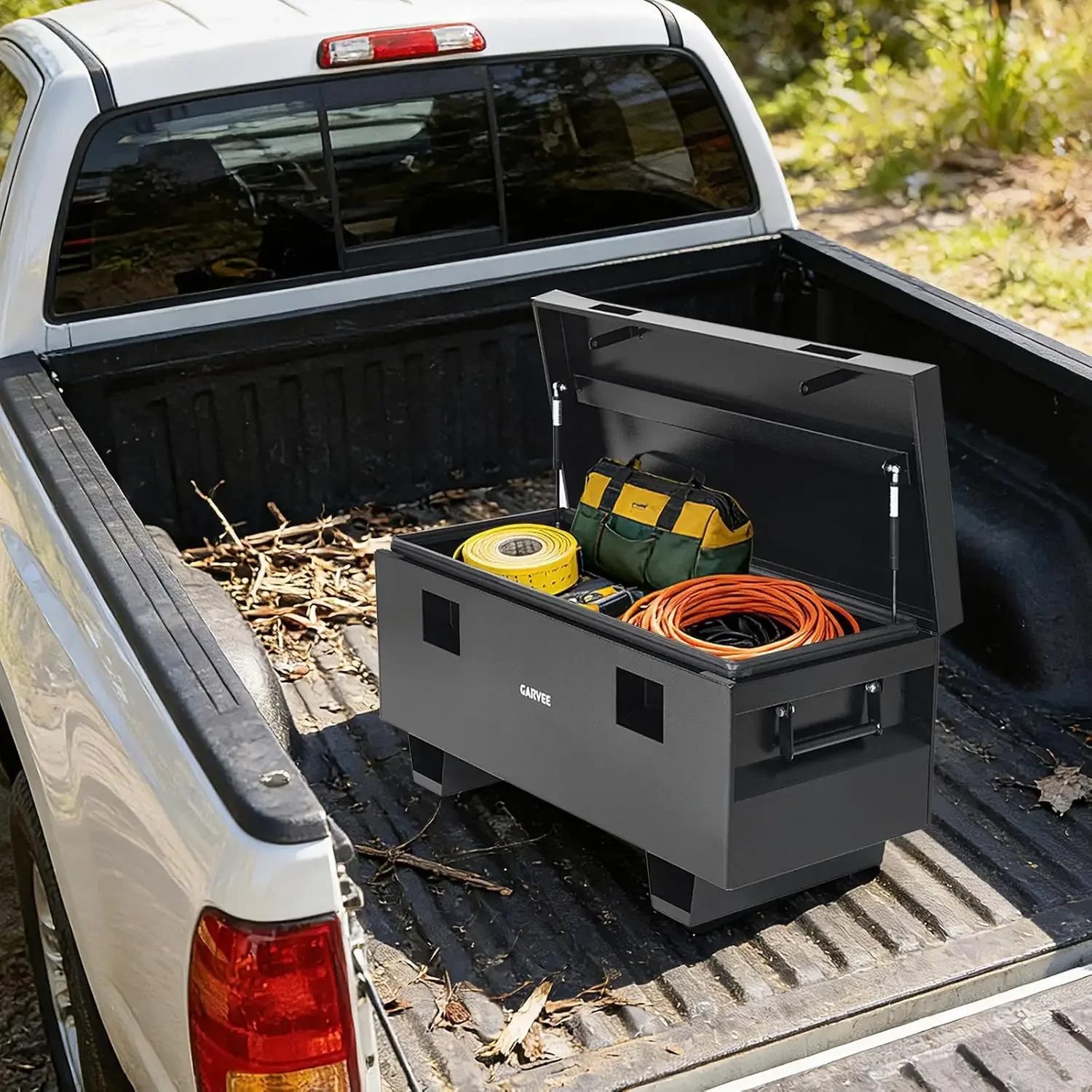 Truck Tool Box, Heavy-Duty Jobsite Tool Box with Locks & Removable Feet, Tool Storage Organizer for Truck Bed, Trailer, Garage & Workshop