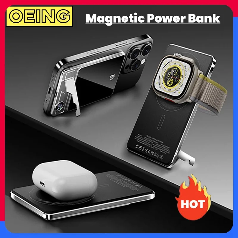 

10000mAh Super Slim Power Bank For Magsafe,Magnetic Wireless 20W Fast Charging Portable Battery For iPhone Xiaomi Samsung iWatch