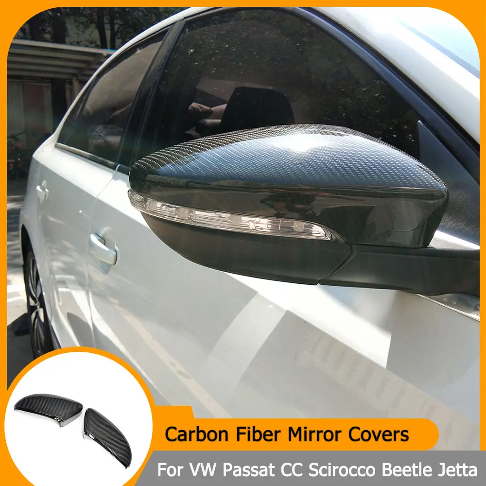 

Carbon Side Rearview Mirror Covers Caps for Volkswagen VW Passat CC 12-17 for Scirocco 08-17 for beetle 13-17 Replace Cover