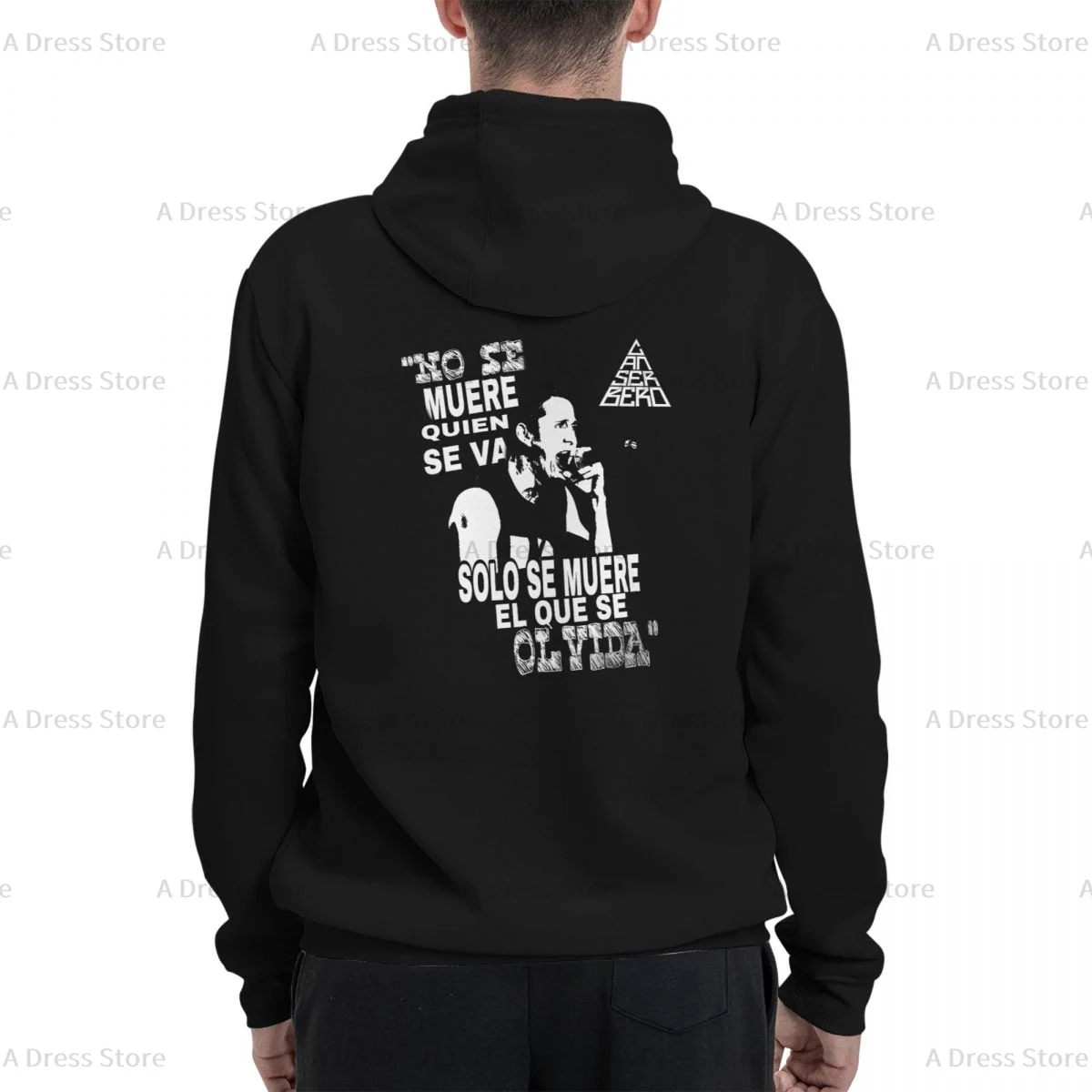 Canserbero Polyester Two sided Hot stamping printing Men's Sweater,Unisex Vintage Pullover Hooded