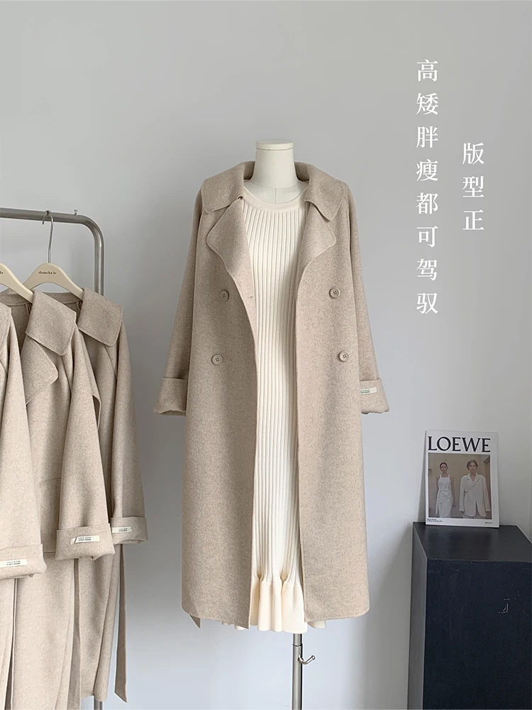 Women Vintage Long Woolen Overcoat Warm Long Outerwear Fashion Korean Harajuku Loose New in Coats & Jackets 2000s Clothes Winter