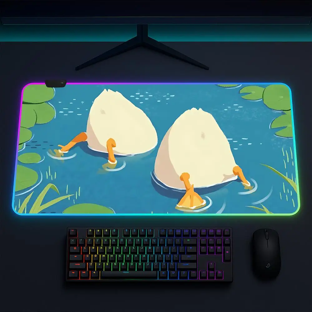 

CuteDuck Mouse Pad Anime Gaming Mouse Pad LED Table Pads Backlit Rubber Desktop XXL RGB Desk Mats