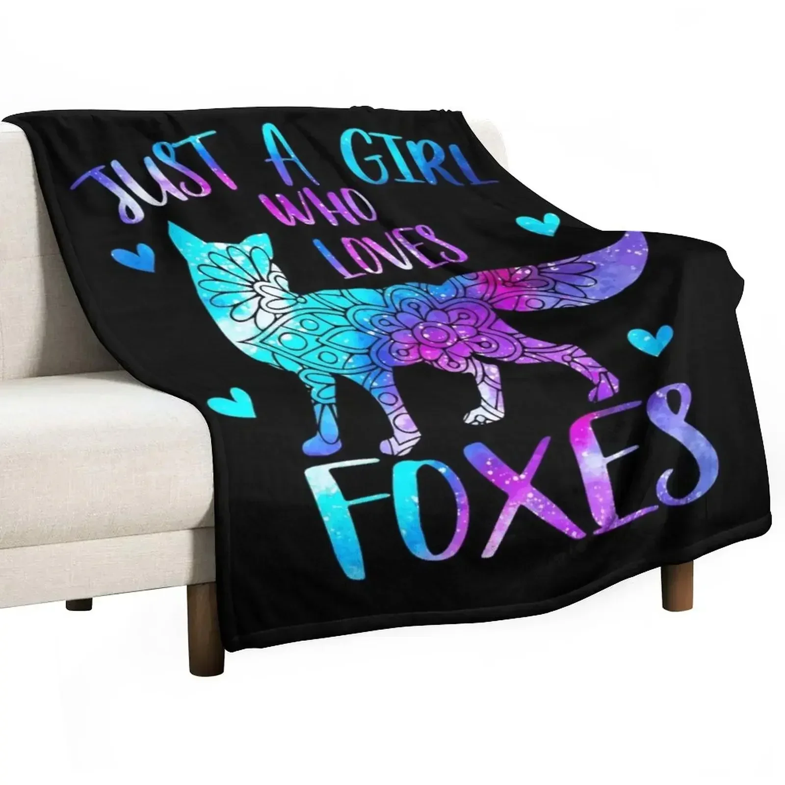 New Just a girl who loves Foxes Throw Blanket Soft Stuffeds halloween for winter Blankets