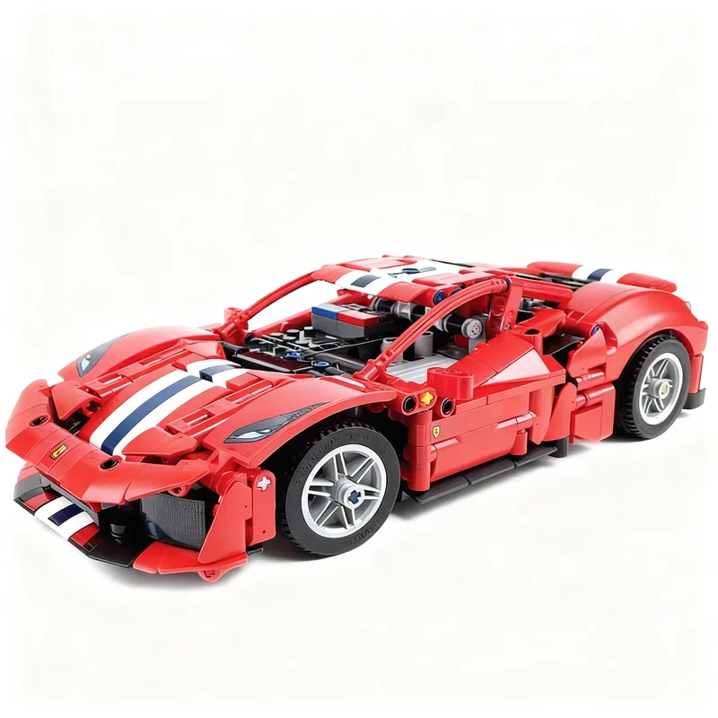 1007pcs MOC 페라리 488 Pista RC MOD Power Function Motors Technical Model Building Blocks Christmas Gift Creative Brick Birthday