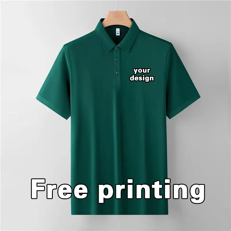 Summer Men's Short Sleeve Solid Color Polo Shirt Print Logo Personalized Custom Design Group Activities For Company Employees