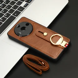 For Realme 11 Pro Plus New Anti-Shock Business Leather Wristband Cover Case For Realme 11 11Pro+ 5G Non-Slip Protective Case