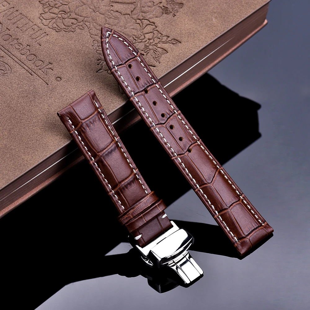 Tissot Leather Watchband 18mm 20mm 22mm 24mm Leather Strap Stainless Steel Butterfly Buckle Bracelet With Box Watch Wrist Belt