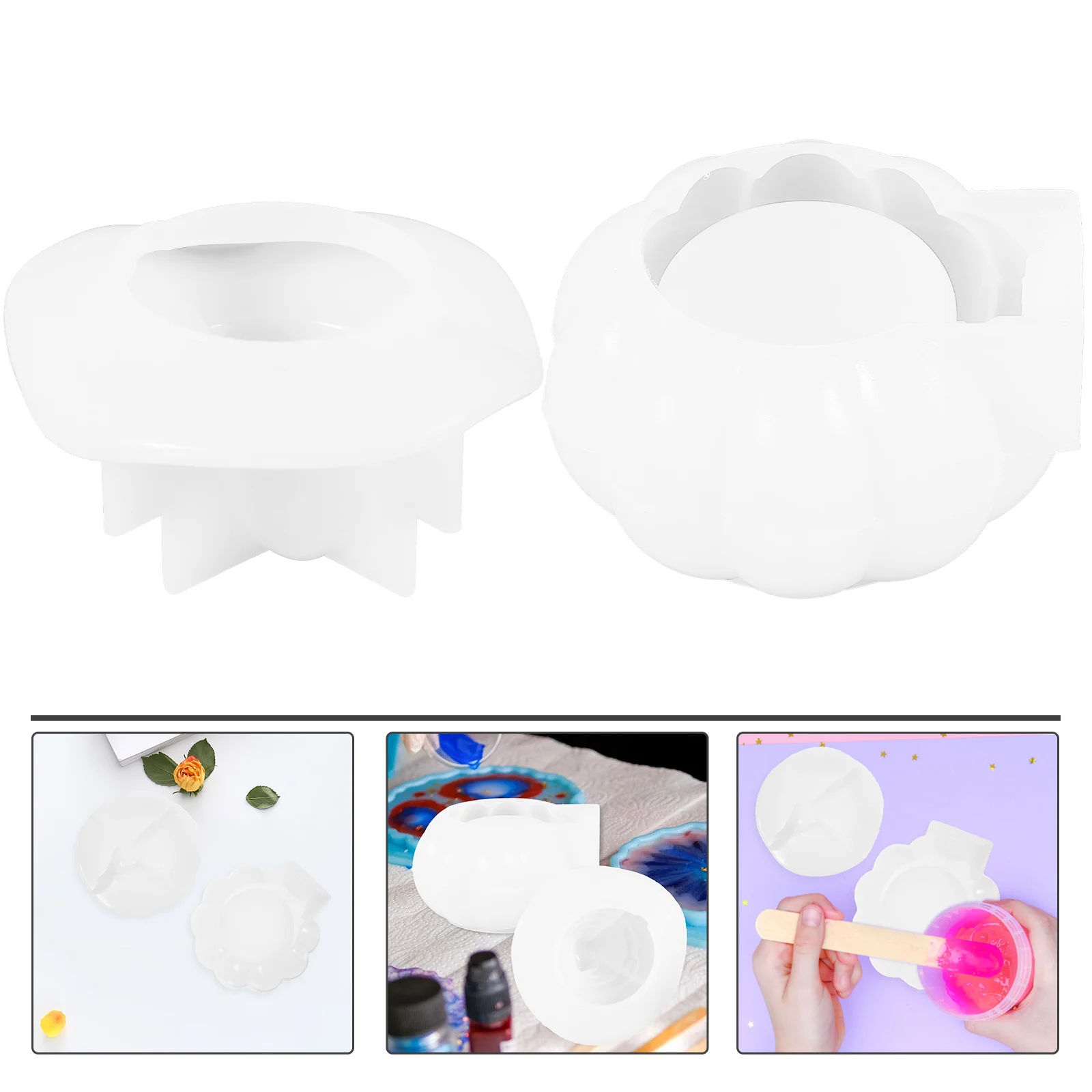 

1 Set Pumpkin Storage Box Mold Halloween Silicone Diy Candy Jar Making Tool For Party Supplies Scented Jar Mold Pumpkin Jars