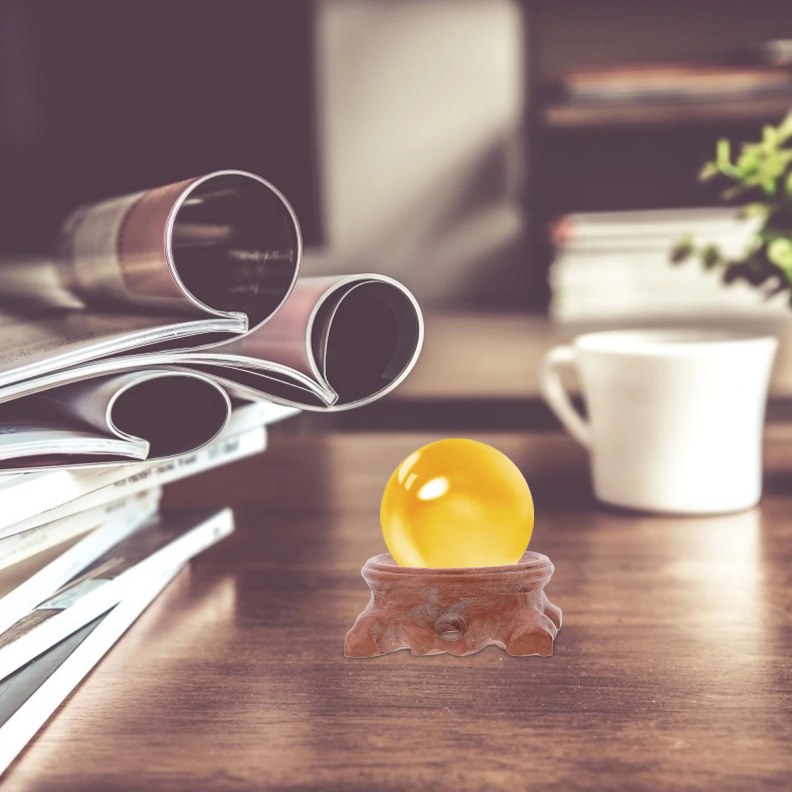 

2Pcs Crystal Sphere Display Stand Wood Egg Holder Decorative Globe Base Ball Support for Home Decoration Decorative Stone Rack
