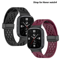 Silicone Strap for honor watch4 Magnetic watchband for HONOR watch 4 Correa Bracelet Woman Man Wristband Smartwatch Sport Band