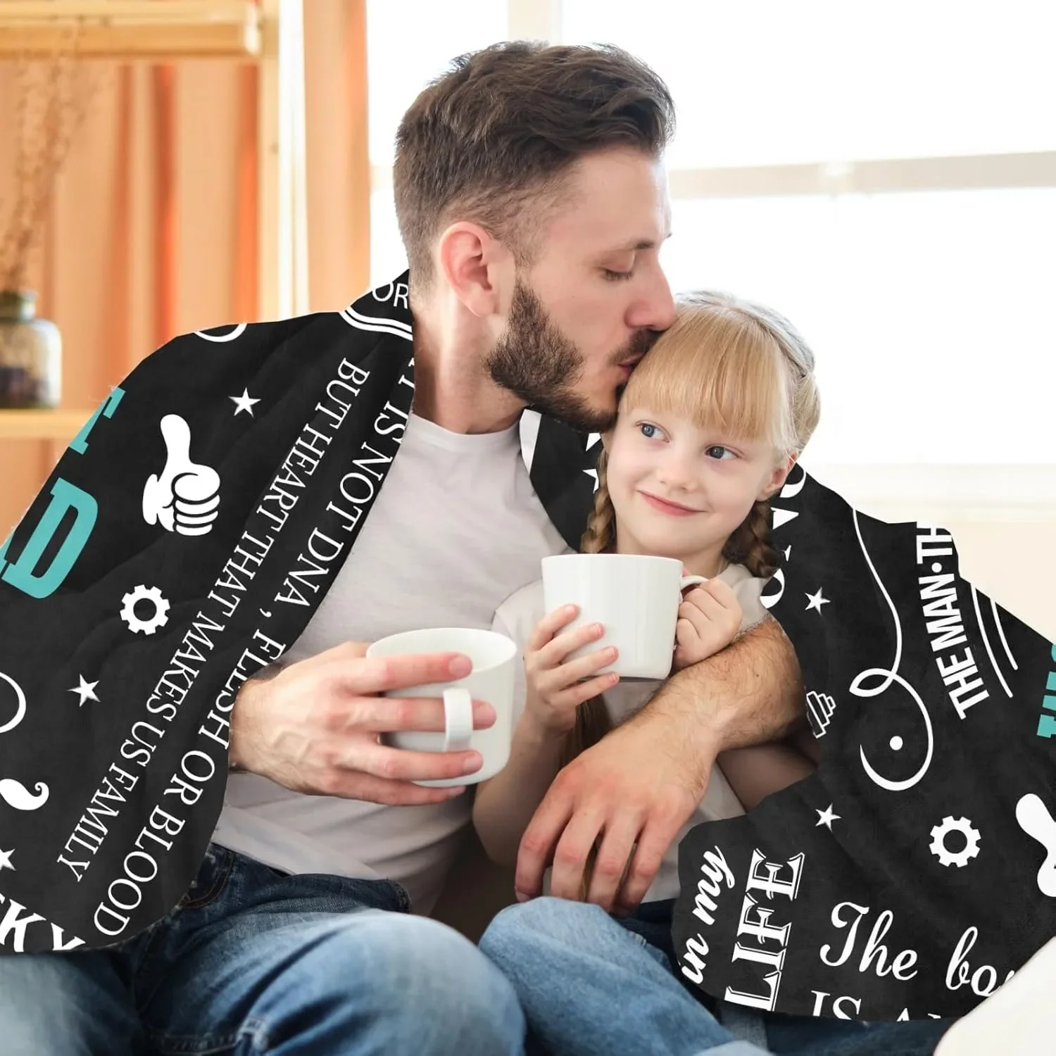 World's Best Dad Thank You For Your Love Support Mom Gift Idea Cozy Throw Blanket for Father's Day