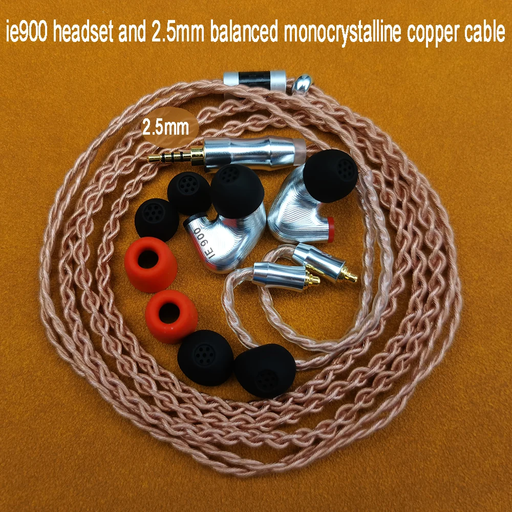 IE900 DIY High In-ear Earphone resolution 3.5/2.5/4.4mm Balanced MMCX HiFi Cable phone Computer Universal