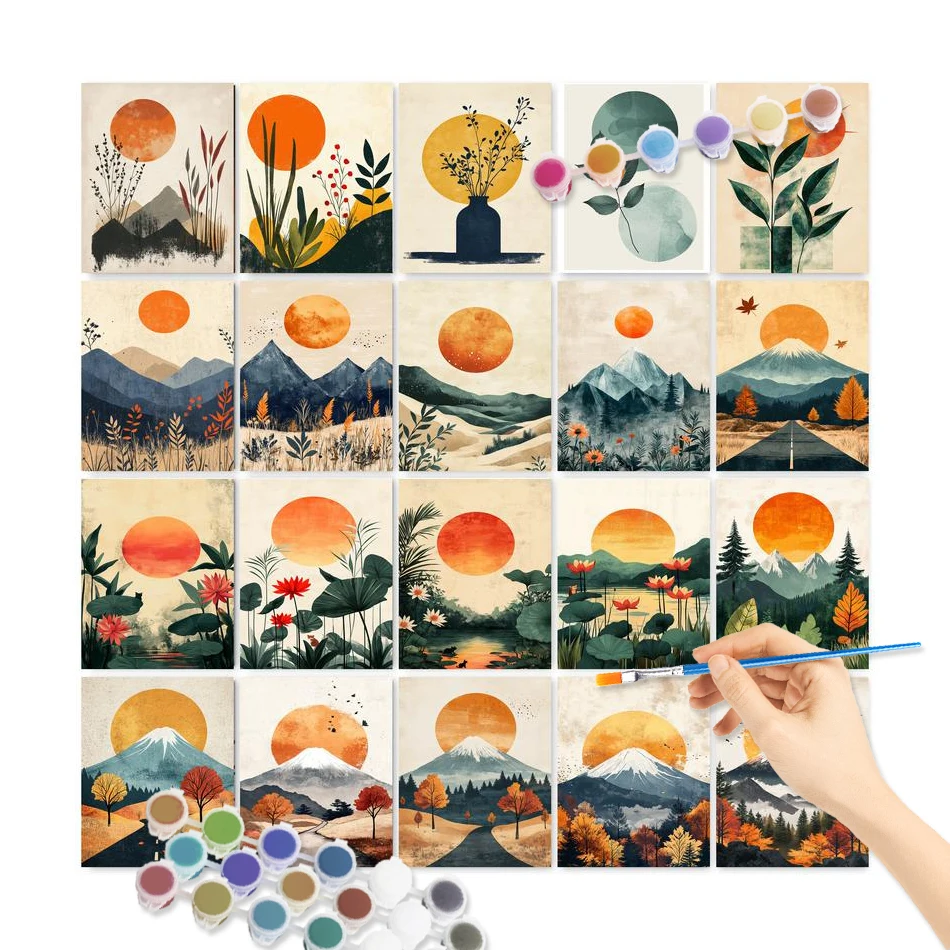 

GATYZTORY DIY Pictures By Numbers Landscape Kits Coloring By Number Flowers Drawing On Canvas HandPainted Gift Home Decor