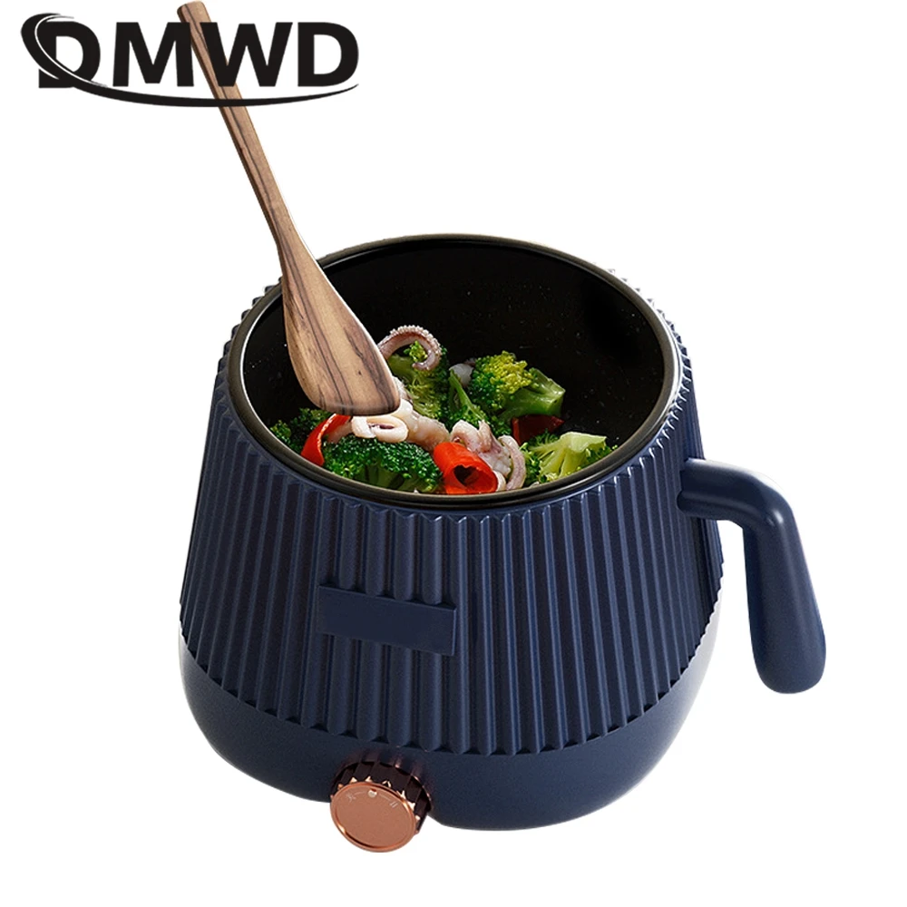 DMWD 2L Electric Cooking Machine Multi functional Cooker Food Steamer Porridge Soup Stew Pot Breakfast Maker Hotpot Fry Pan