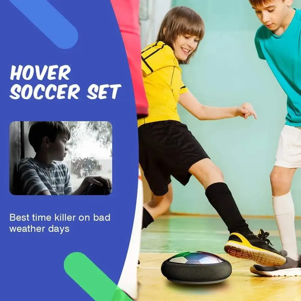 Electric Soccer Ball Hover Soccer Ball LED Light Projector Suspended Football Toys Gliding Air Cushion Floating Foam Kids Gift