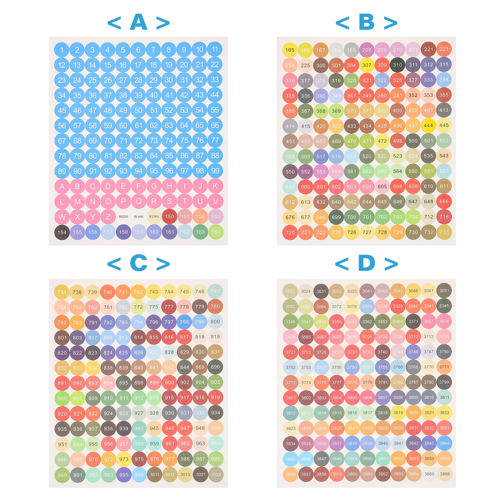 

Colorful Number Stickers 4 Sets Adhesive Labels for Box Classification Office Supplies Self Adhesive Numbers